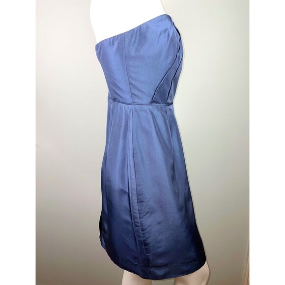 NWT J Crew Alexia Strapless Silk A Line Pebble Blue Dress New Cocktail Formal 2 - Picture 5 of 15